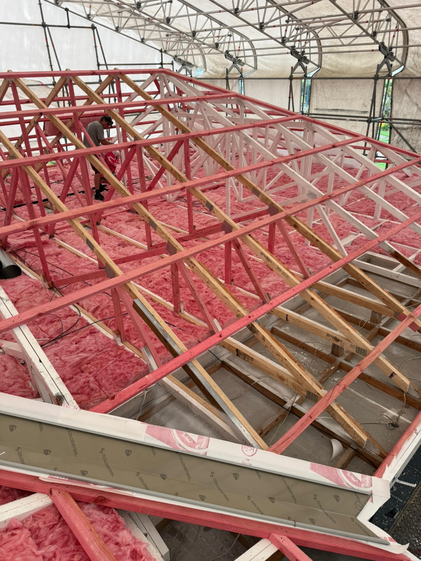 Roof Trusses & Insulation Install